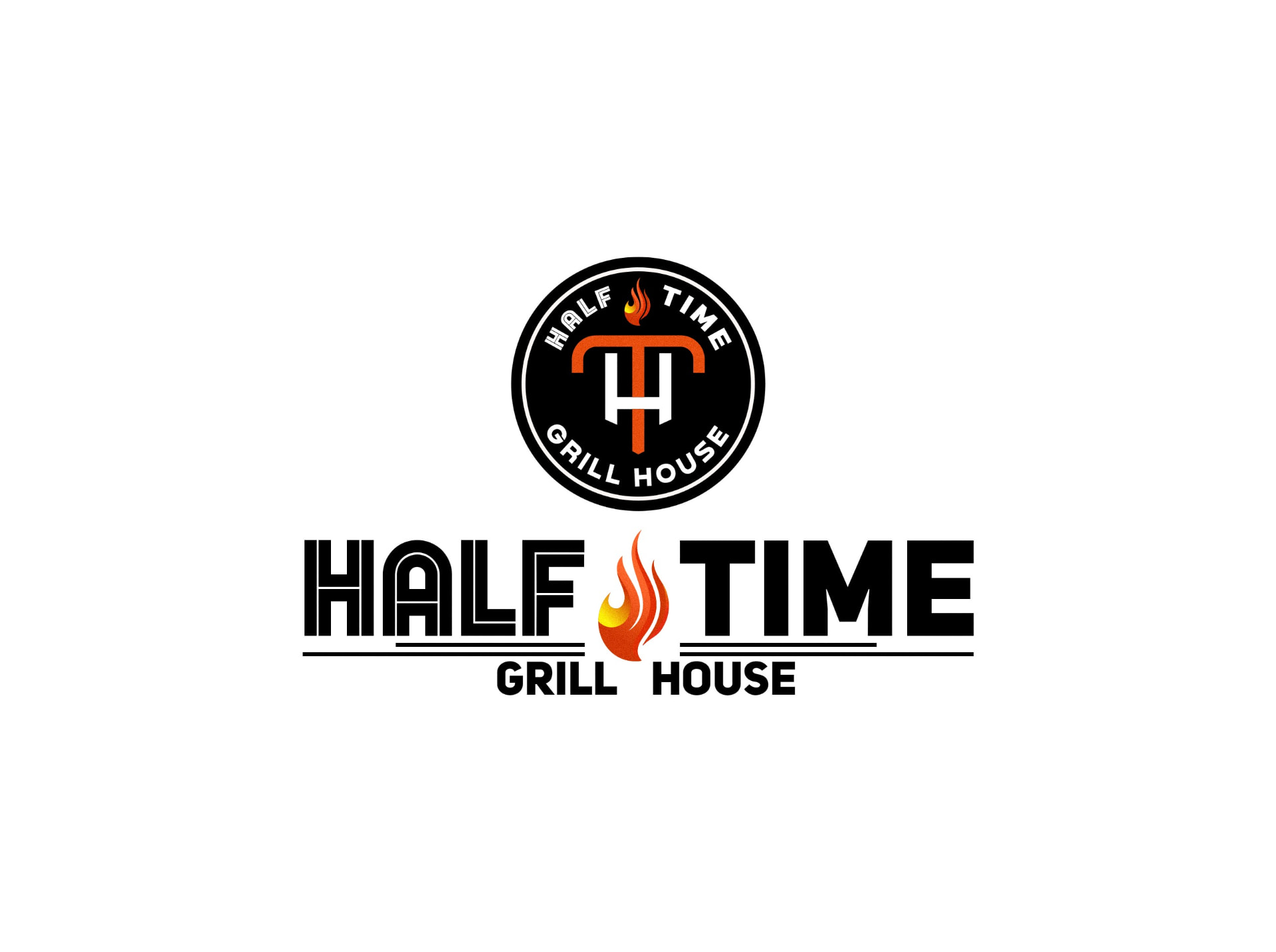 Half Time Grill House logo design