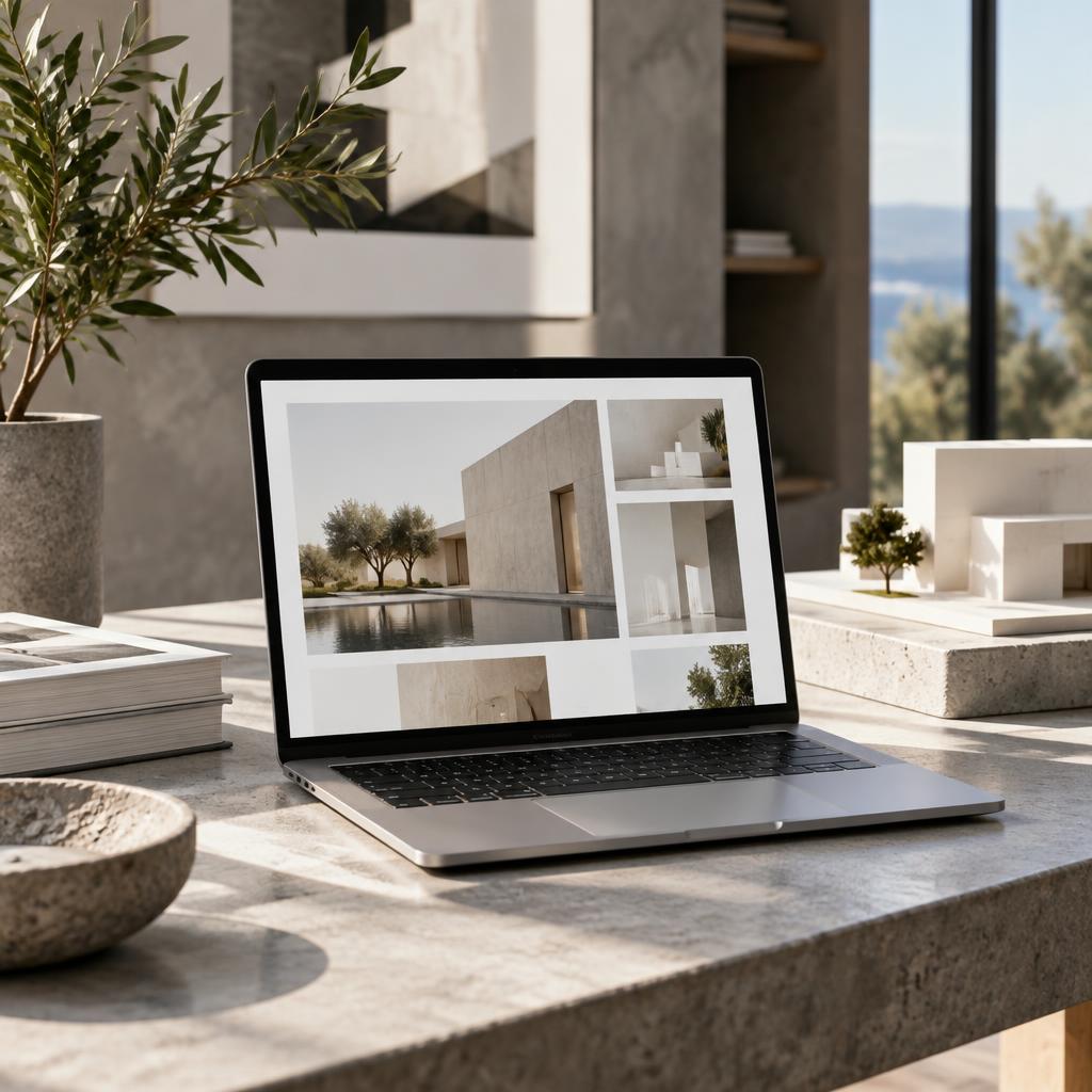 Responsive architecture website design concept